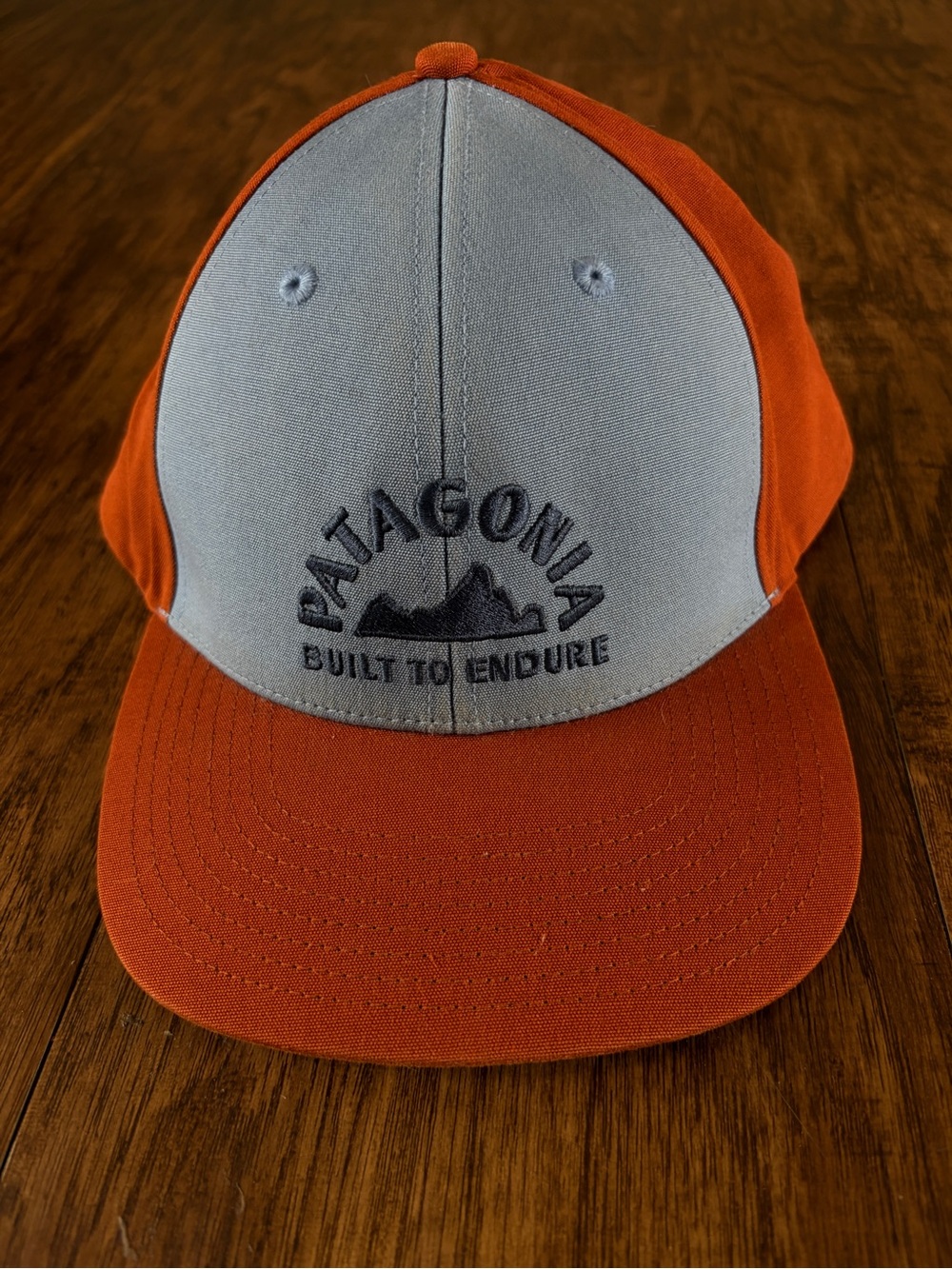 Patagonia Snapback Cap in Rust Orange and Brown